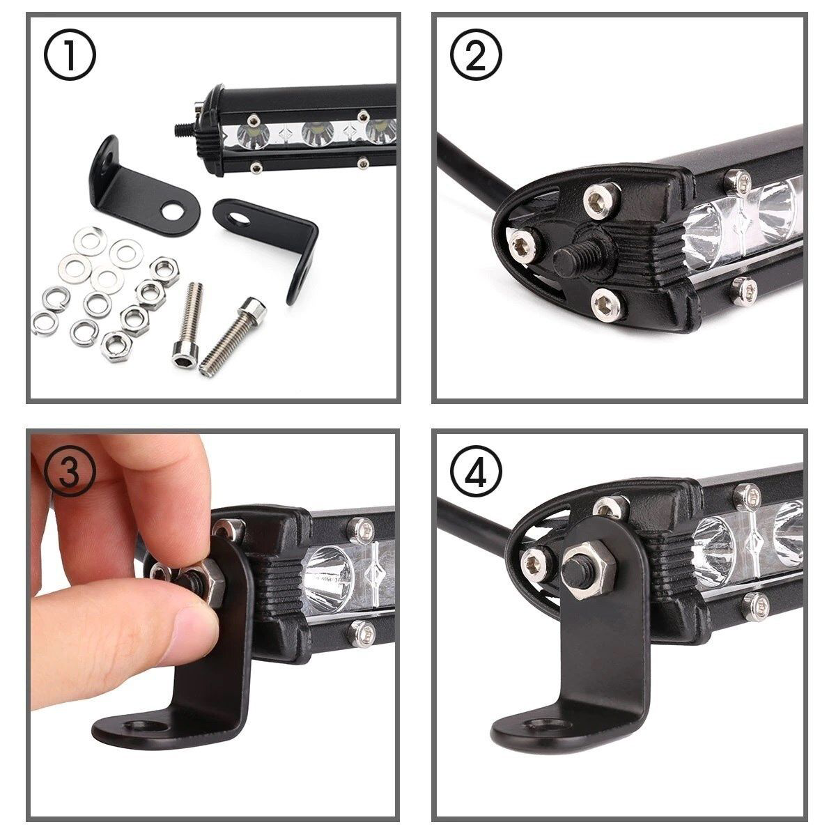 18W 17cm Düz Tek Sıra Üniversal Delici Sis Lambası Led Bar