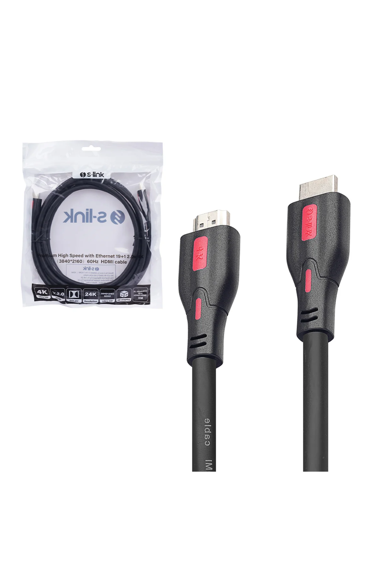 19+1 HDMI TO HDMI 3M V2.0 4K (3840*2160) 60HZ KABLO SL-HDM4K13 (4744) 19+1 HDMI TO HDMI 3M V2.0 4K (3840*2160) 60HZ KABLO SL-HDM4K13 (4744)