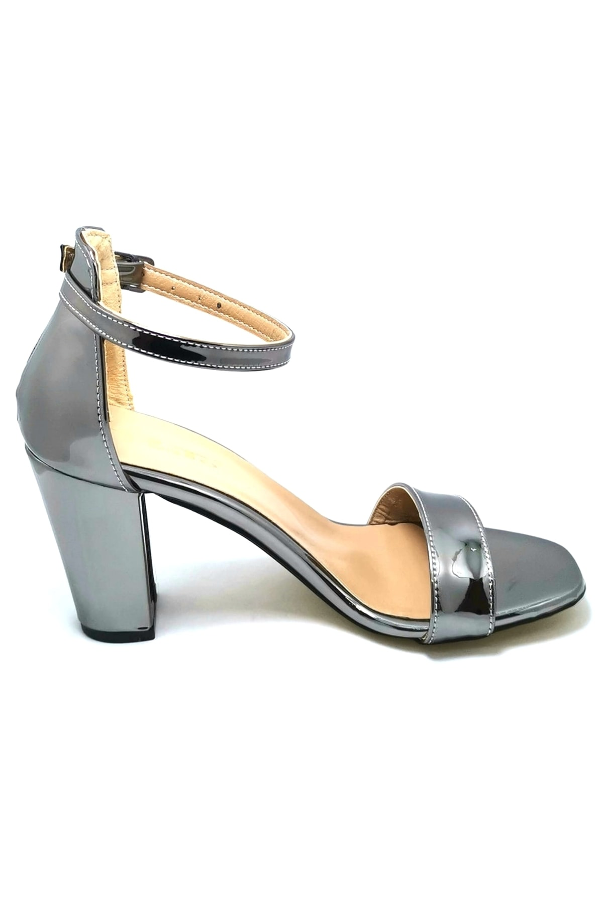 Punto 191205 Platin Rugan Kadın Tek Bant Abiye Ayakkabı