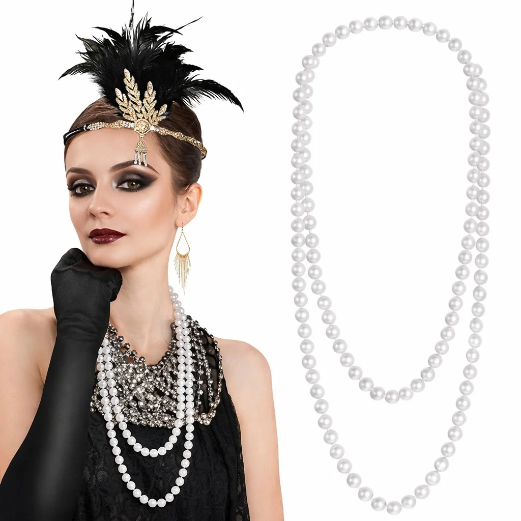 1920 Gatsby İnci Kolye – Vintage Uzun Beyaz İnci Kolye | 155-160 cm Fiyatı, Yorumları ve Özellikleri