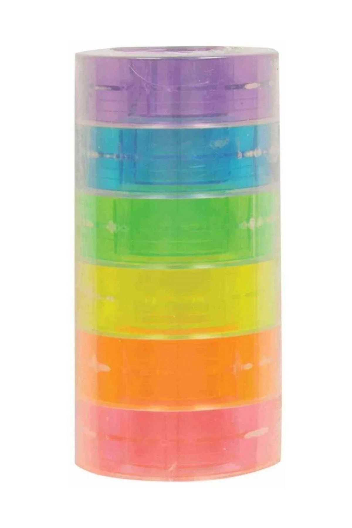 19336RULO Kristal Bant 19 mm x 33 m 6 Adet - Karışık Neon Renk