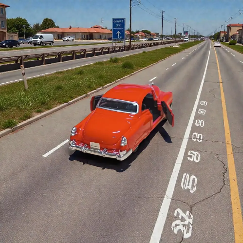 1953 Kırmızı Cadillac Serıes 62 Coupe Diecast Çek Bırak Model Ara