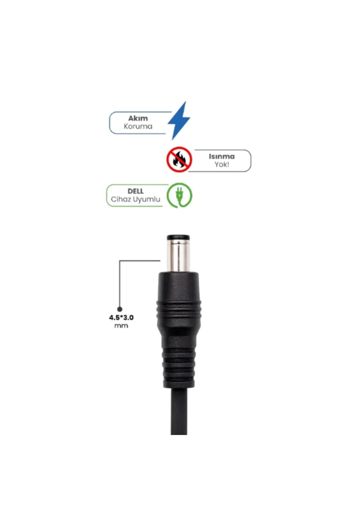 19.5V 4.62A 4.5 * 3.0mm 90W DELL İçin Laptop Adaptör