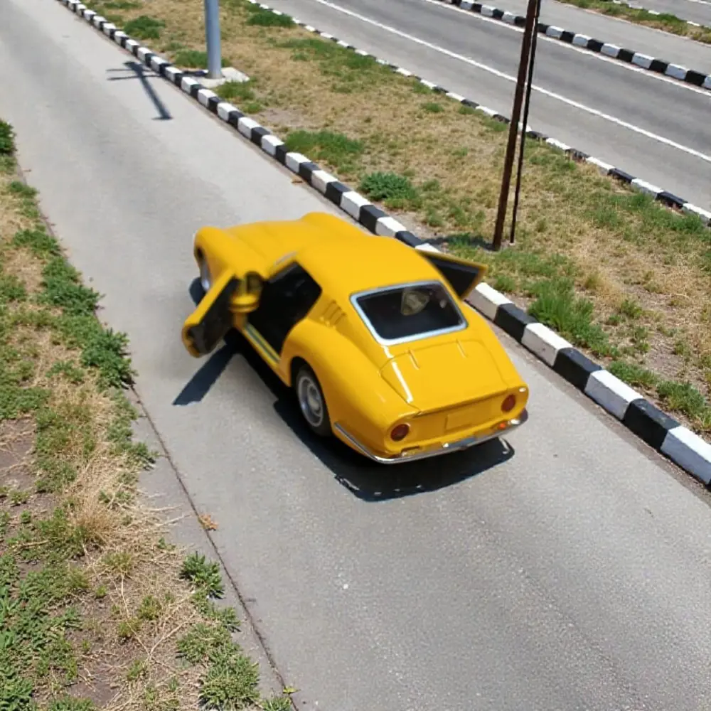 1966 Ferrari Sarı 275 GTB Metal Diecast Çek Bırak Model Araba