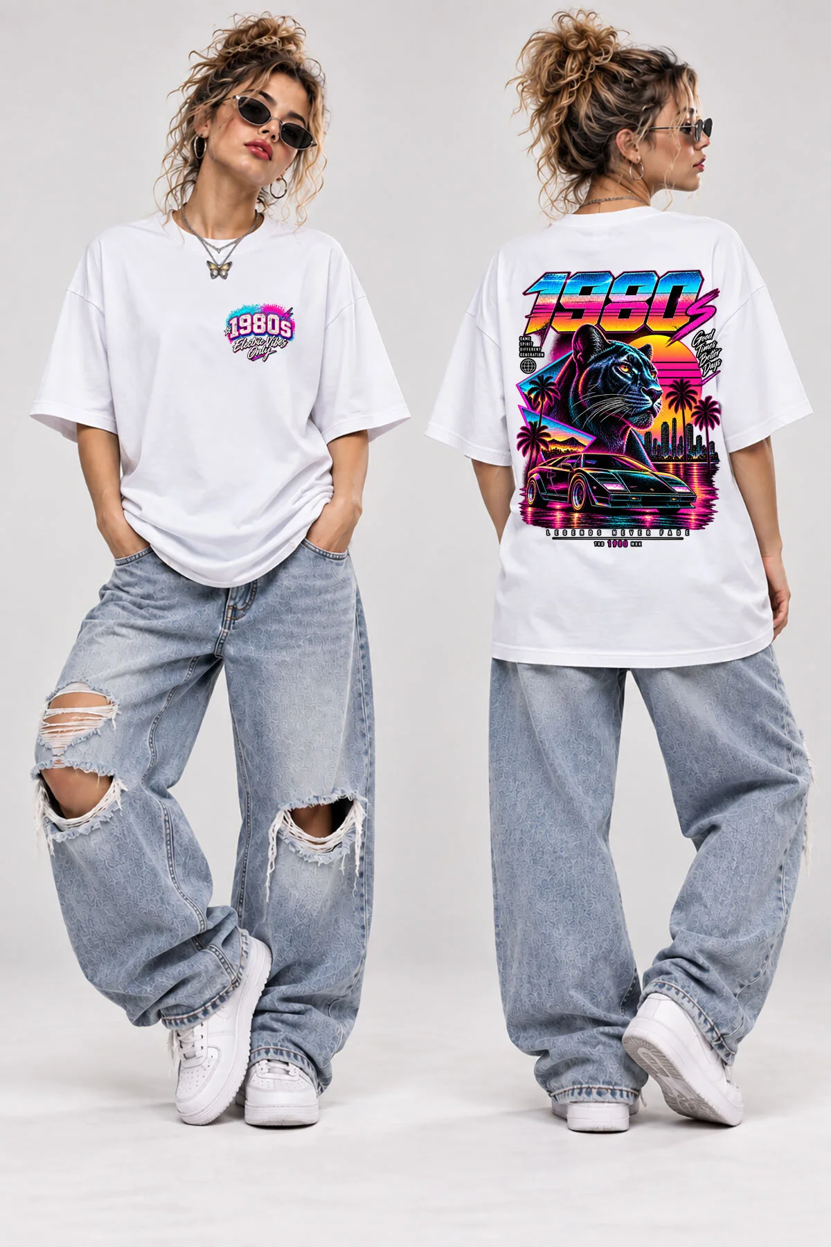 1980s Neon Panther Baskılı Oversize T-Shirt Unisex Retro Synthwave Büyük Arka Baskılı Streetwear Tişört 1980s Neon Panther Baskılı Oversize T-Shirt Unisex Retro Synthwave Büyük Arka Baskılı Streetwear Tişört