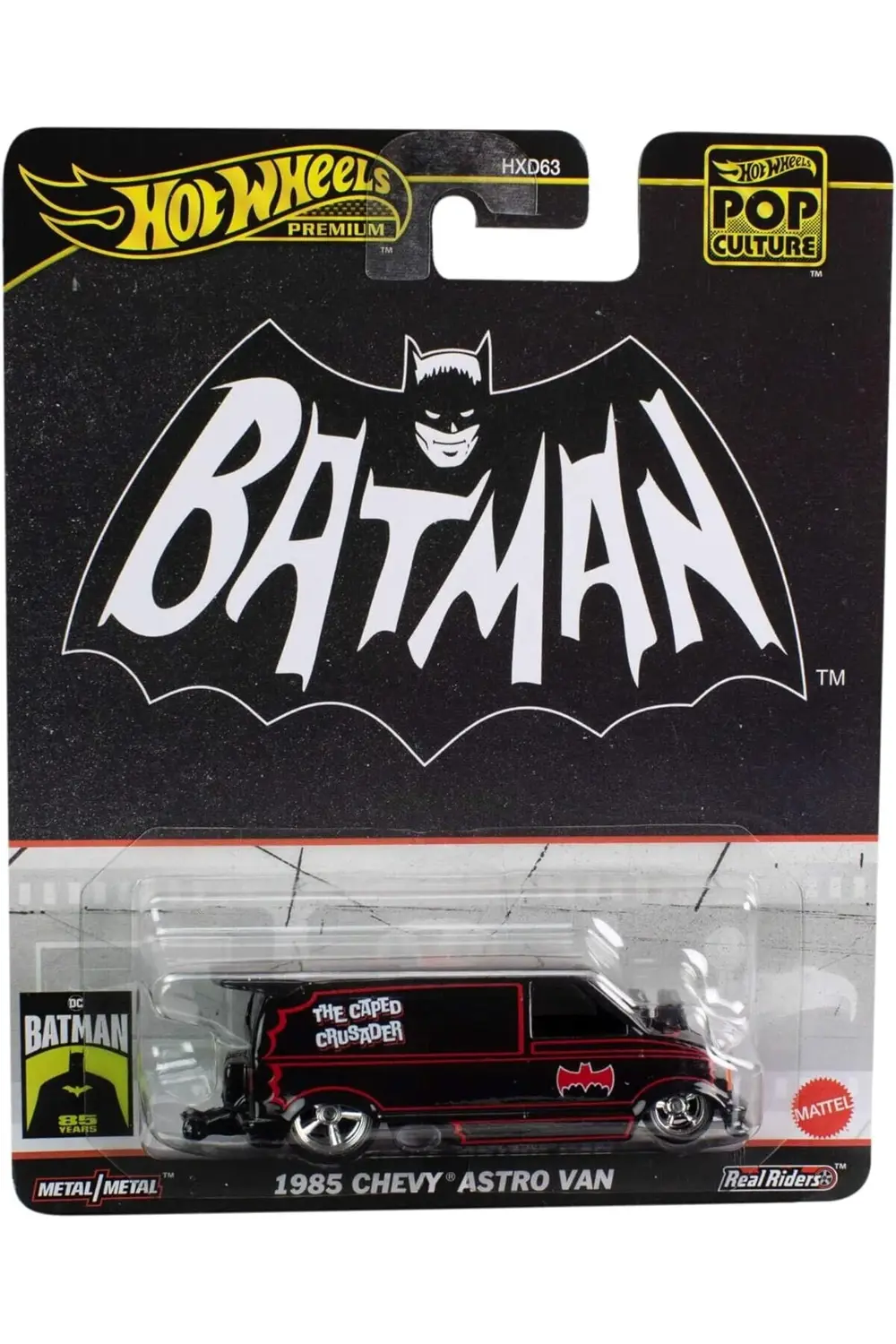 1985 CHEVY VAN BATMOBILE Cast Model Araba - Ölçek 1:64 - Uzunluk