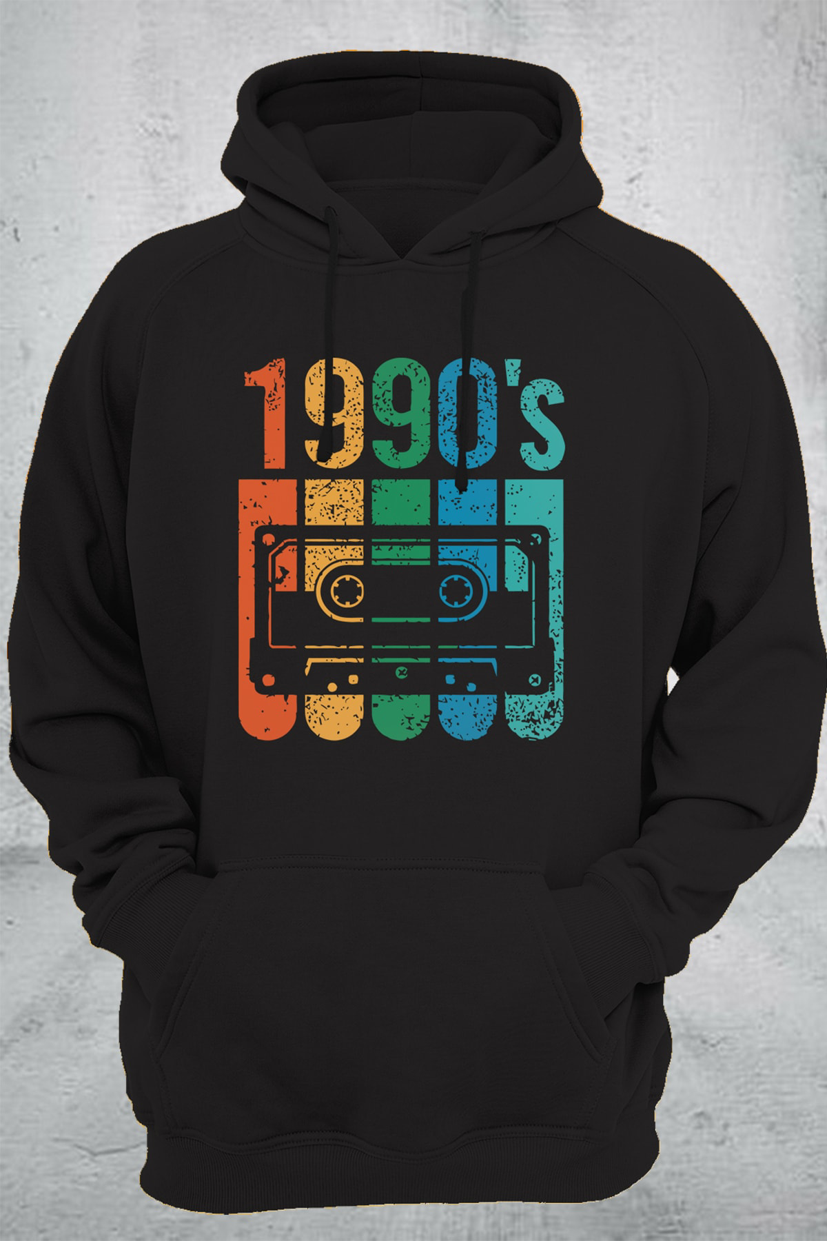 Remonz 1990'S Baskılı 3 İplik Şardonlu Kalın 600 Gr İçi Polar Siyah Unis