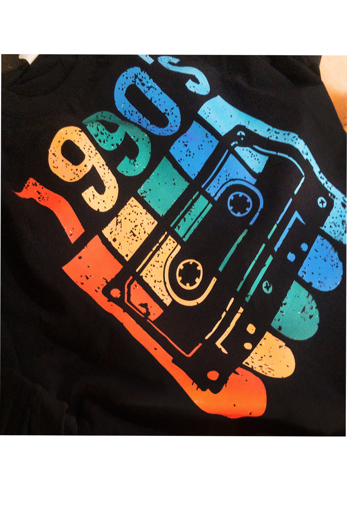 Remonz 1990'S Baskılı 3 İplik Şardonlu Kalın 600 Gr İçi Polar Siyah Unis