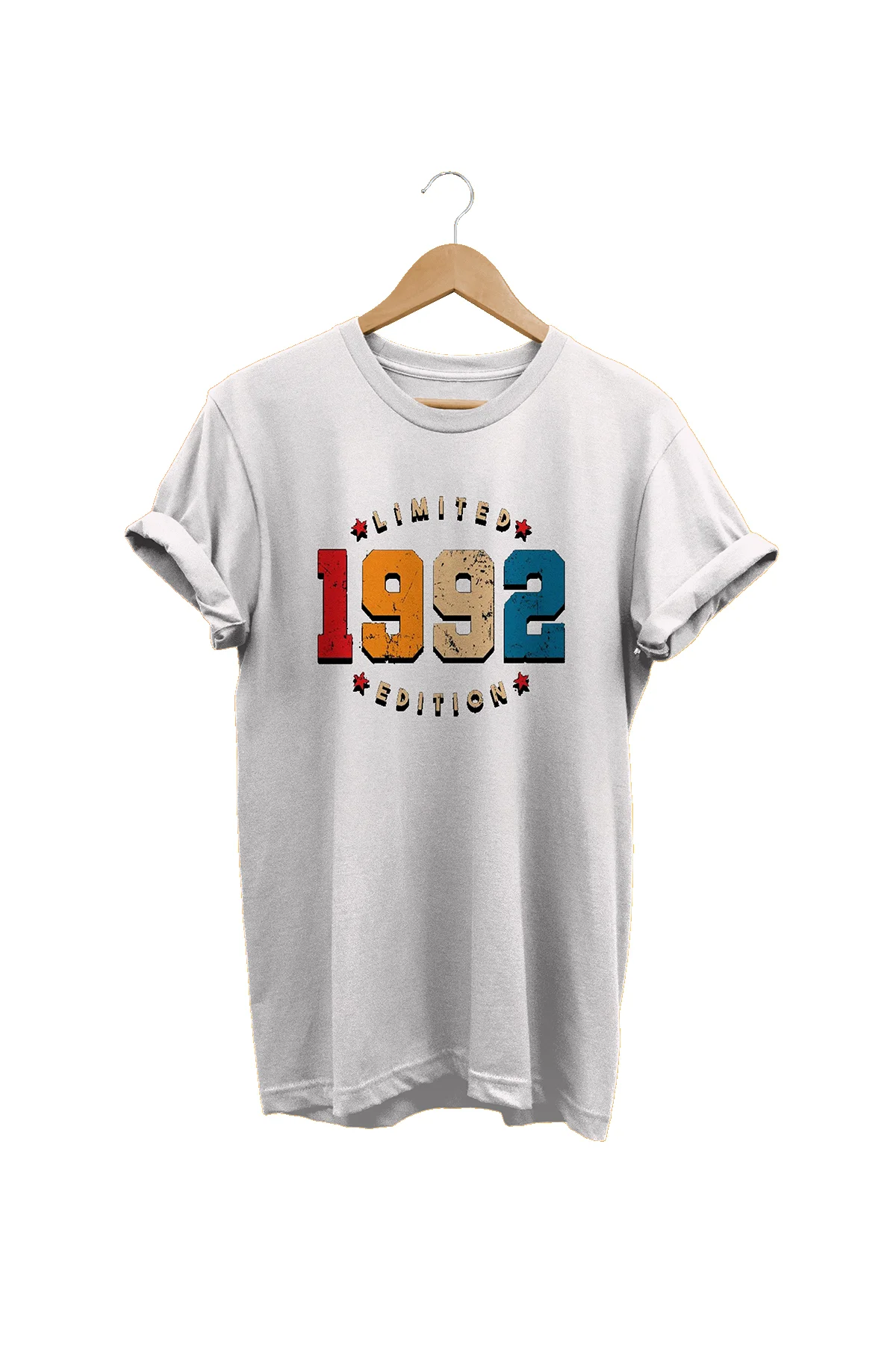 1992 Baskılı Beyaz, %100 Pamuk Basic (Normal Beden) T-Shirt