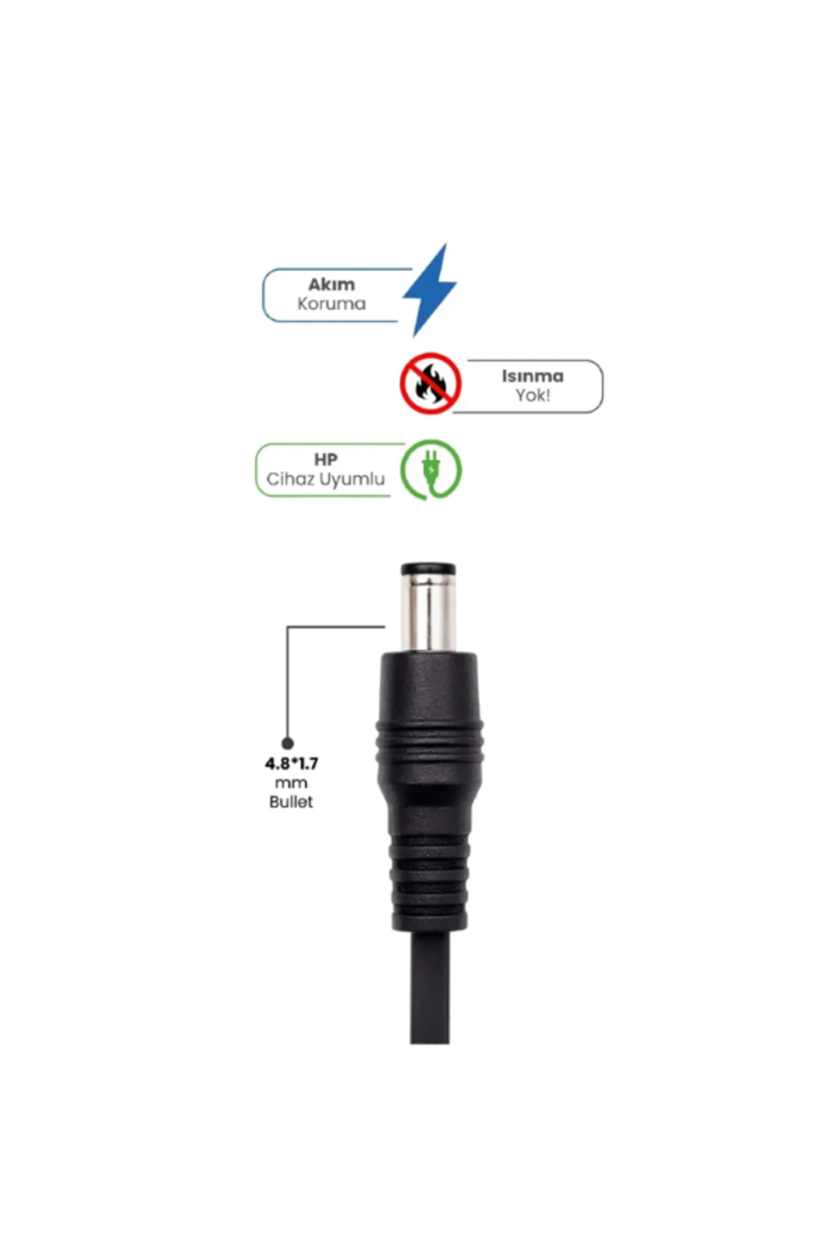 19V 4.74A 4.8 * 1.7mm Bullet 90W HP İçin Laptop Adaptör