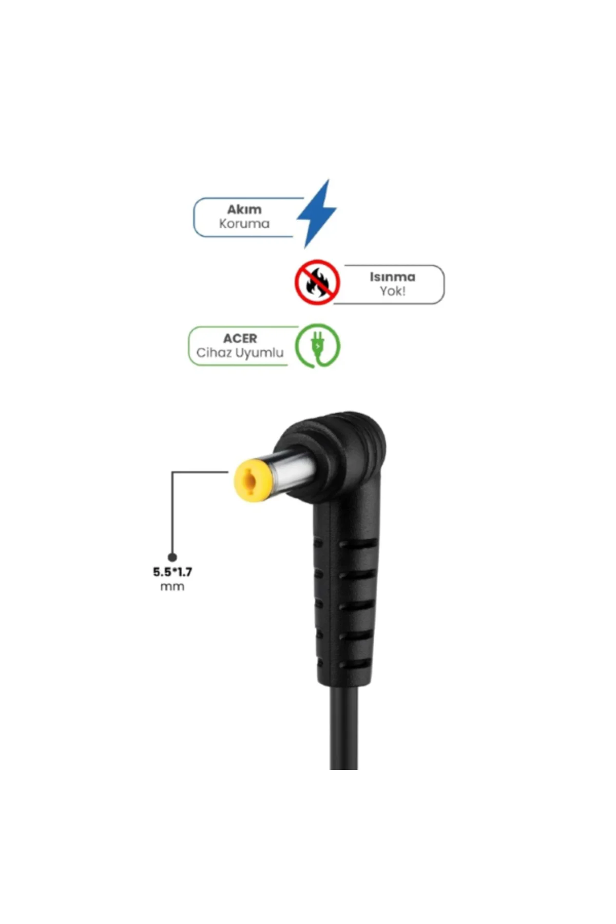 19V 4.74A 5.5 * 1.7mm 90W ACER İçin Laptop Adaptör
