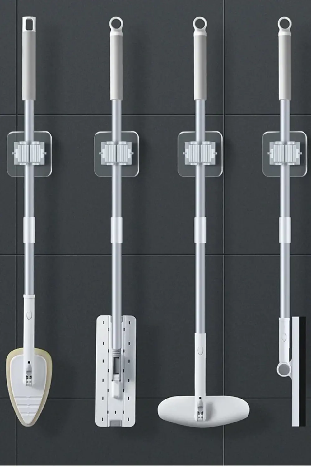 1Adet Kalite Tekli Duvara Yapışkanlı Mop Tutucu Aparat Sopa Askıs