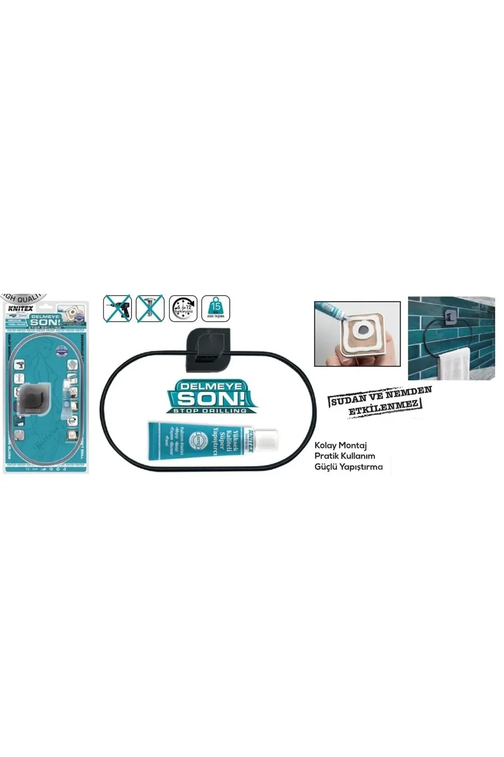 **(1ADET)** Knıtex Siyah Oval Havluluk| Yeni Yıl