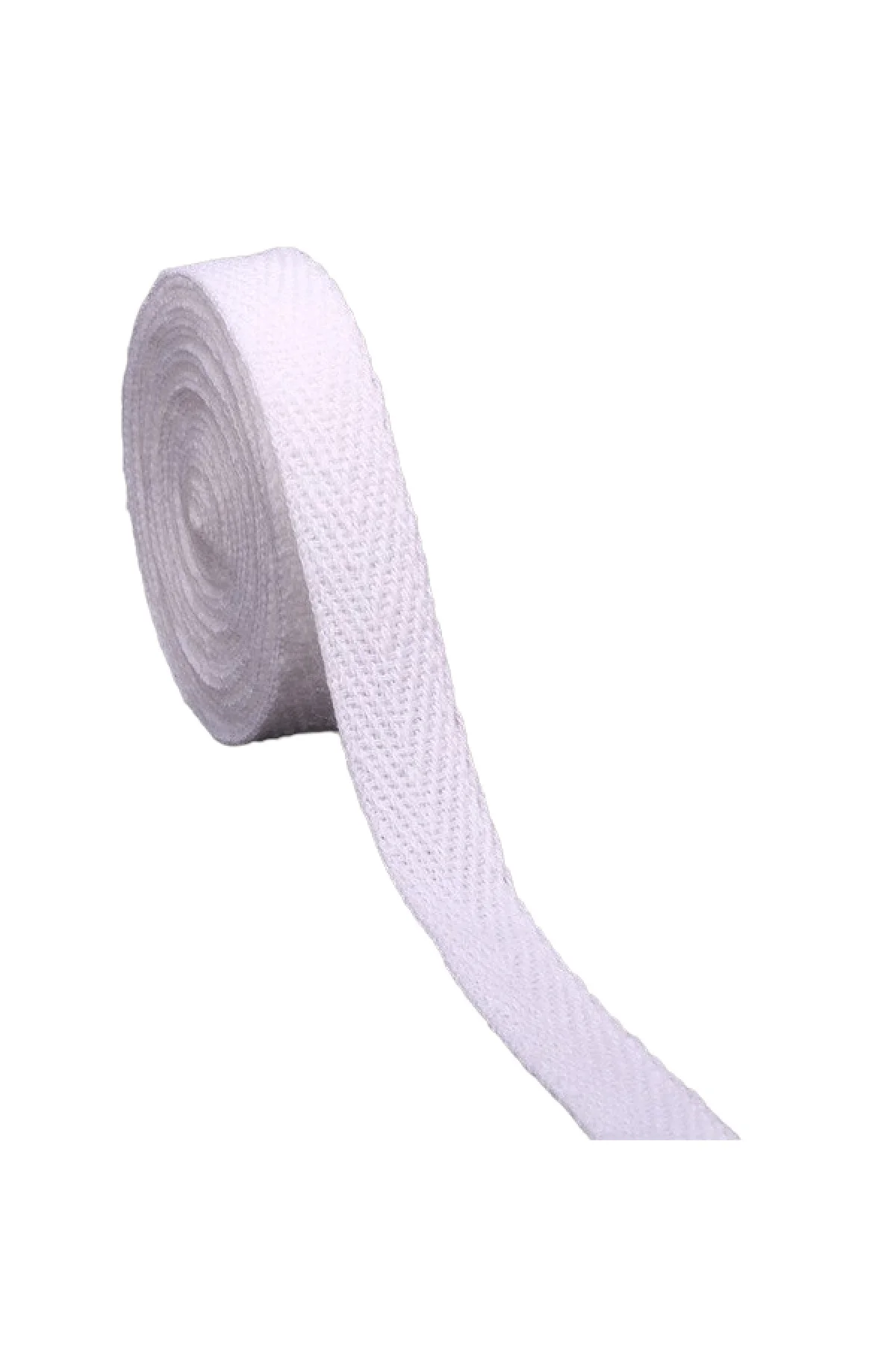 1cm Eninde Dar Dokuma Şerit Beyaz Balıksırtı 1cm 25metre
