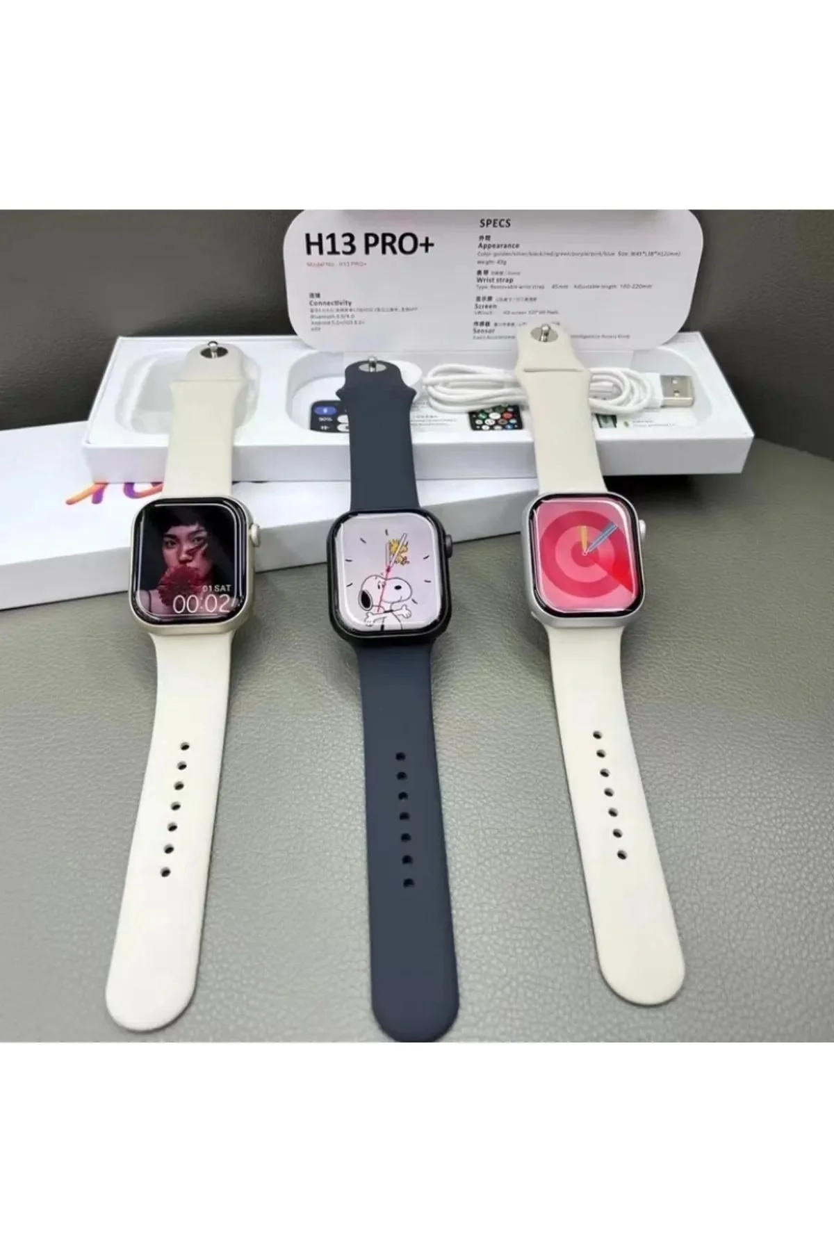 1GB Hafızalı 45mm Siyah Silikon Kordonlu Akıllı Saat, Nabız ve Uyku Takibi Özellikli