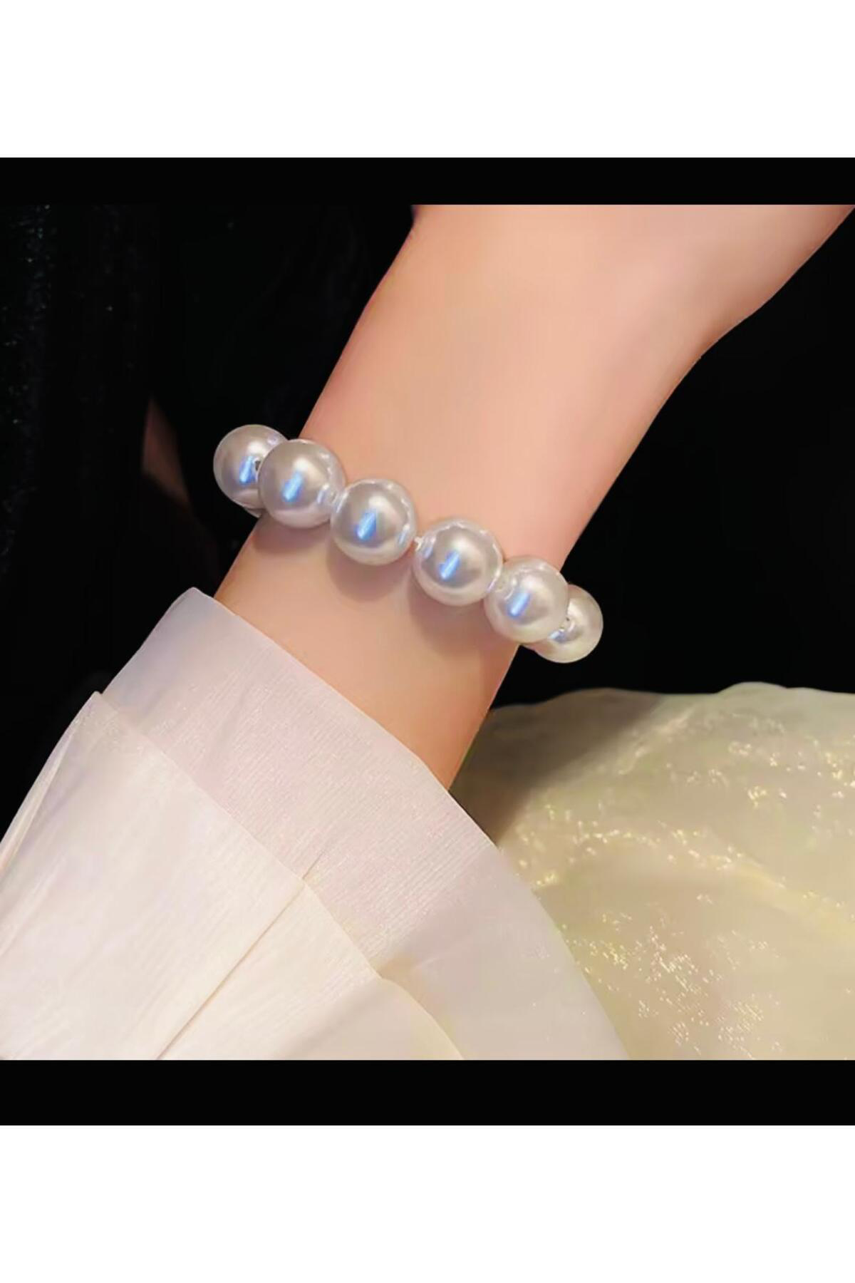 1.kalite lüx büyük incili kadın bileklik