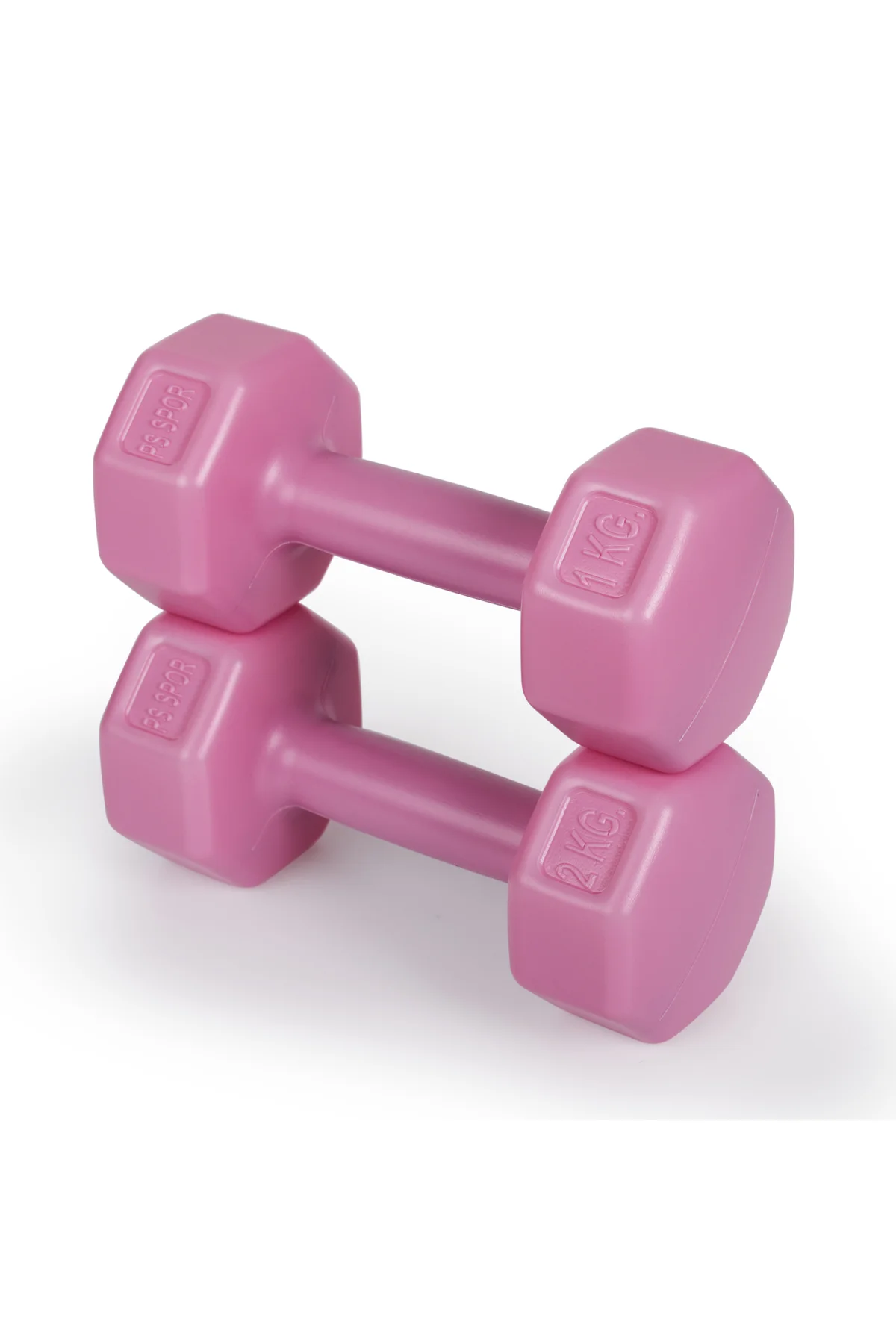1Kg ve 2Kg Pembe Renk Dambıl Set (Kardiyo antrenmanları için uygundur)