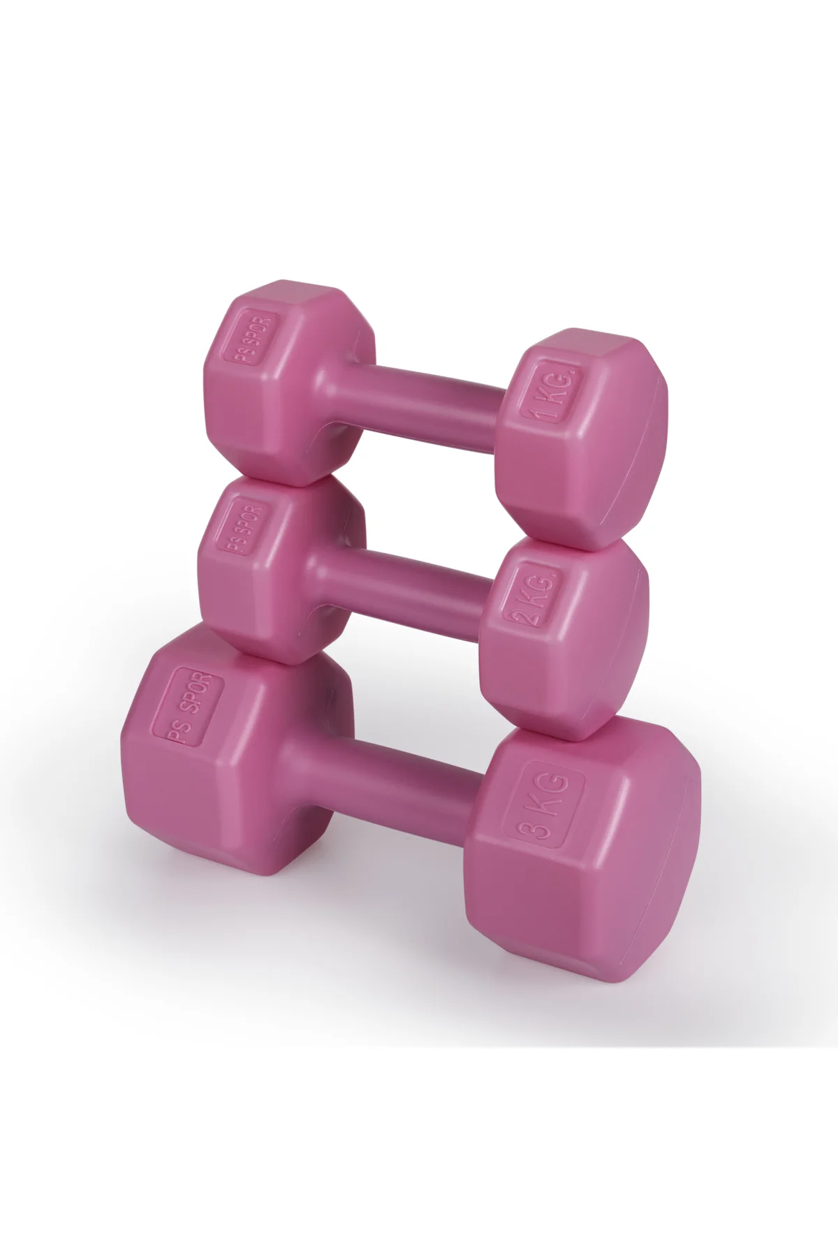 1Kg,2Kg,3Kg Pembe Renk Dambıl,Fitness ve Kardiyo Seti