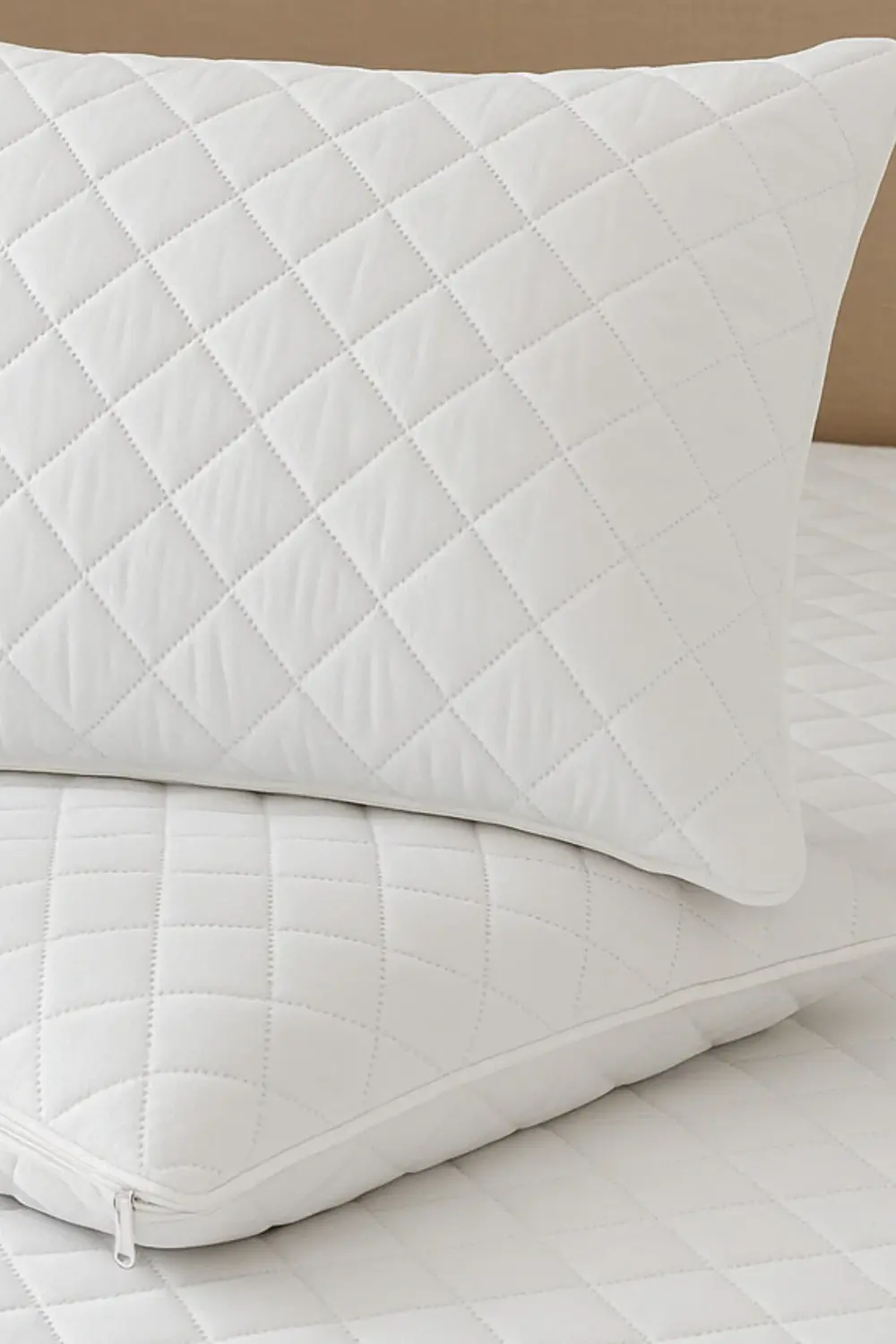 1'li Mikrofiber Kapitone Sıvı Geçirmez Yastık Alezi Fermuarlı Sıv