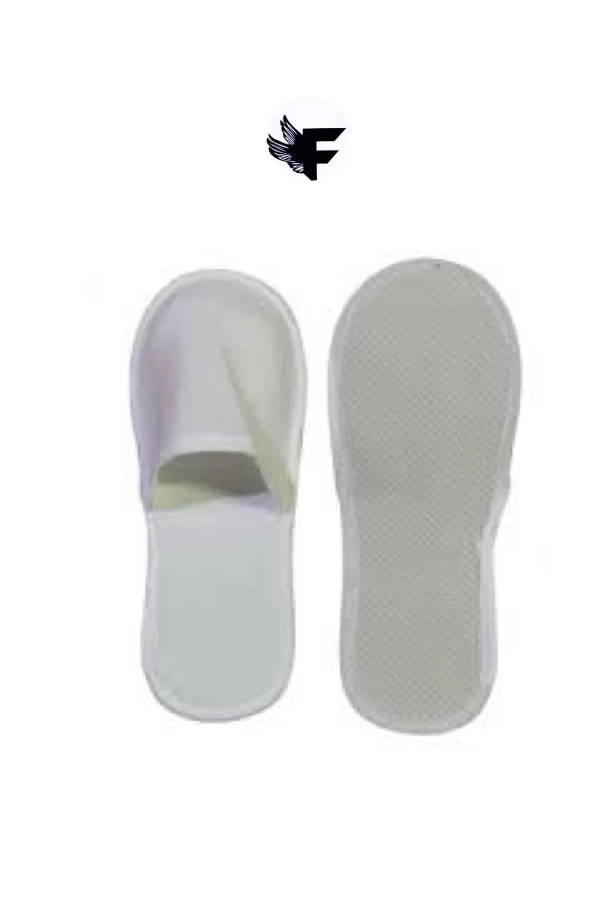 1.Sınıf Hijyenik Ambalajlı 10 Çift Overloklu Beyaz Tela Otel Terl