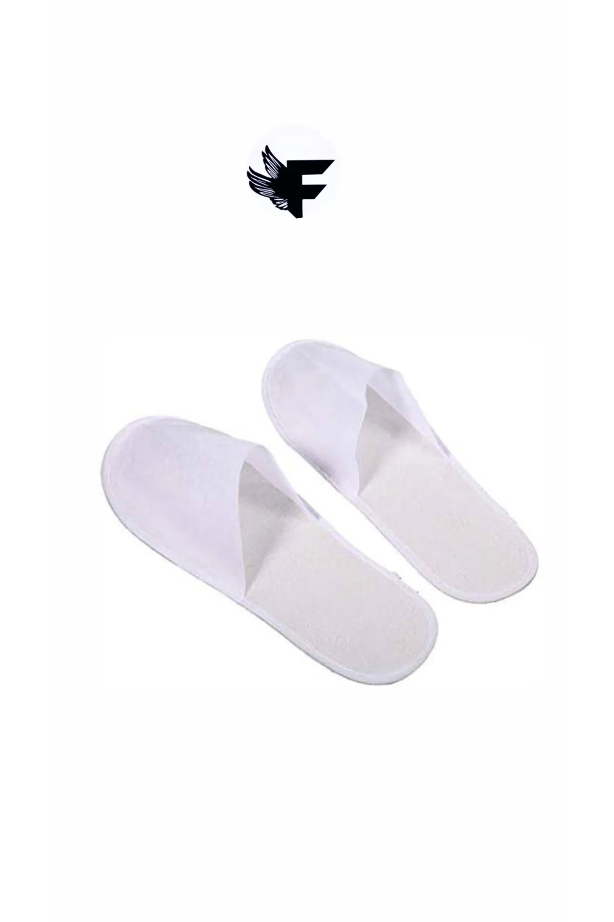 1.sınıf hijyenik ambalajlı 1 Çift Overloklu Beyaz Tela Otel Terli