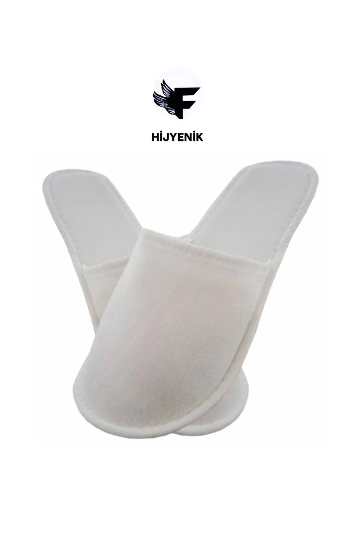 1.Sınıf Hijyenik Ambalajlı 10 Çift Overloklu Beyaz Tela Otel Terl