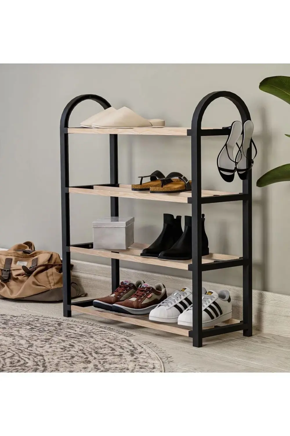 1.Sınıf Süper Kalite Garantili Ahşap Çubuklu 4 Bölmeli Siyah Masi