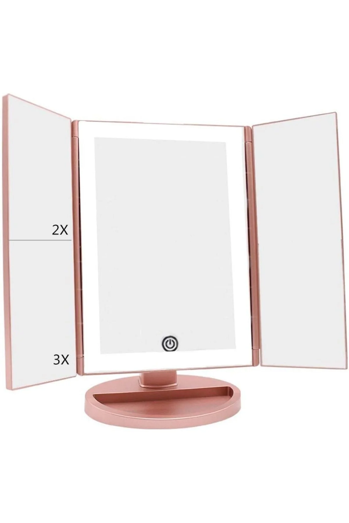- 1X-2X-3X-10X Büyütmeli 37 LED Işıklı Makyaj Aynası, 3 Panel, Ka