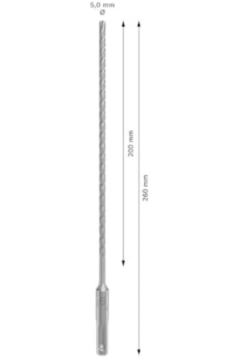 1x PRO SDS -5X Kırıcı Delici Delme Ucu (Donatılı,, Ø 5,00 mm, Pro