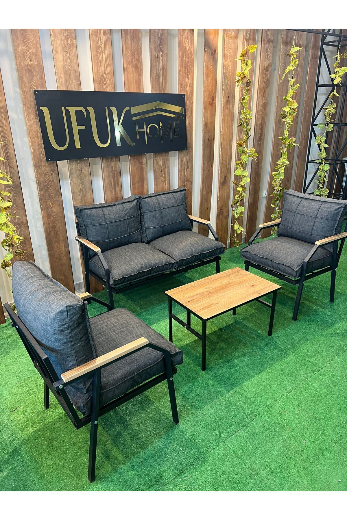 2 1 1 Sehpalı Berjer,salon Oturma Odası Takımı,metal Oturma Grubu