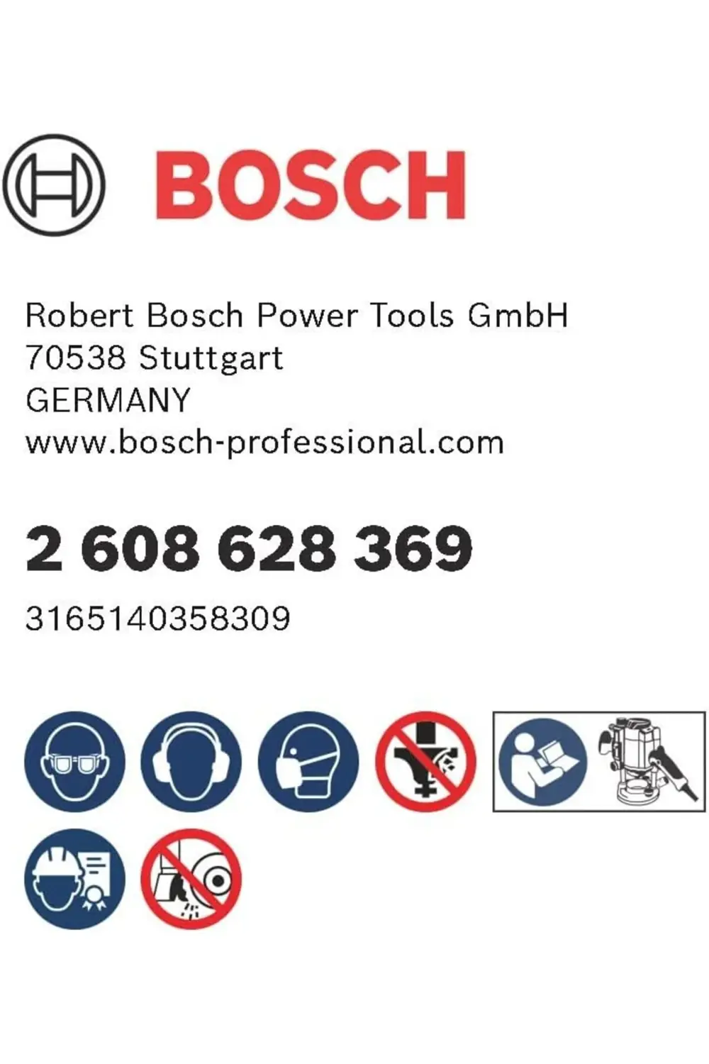 2 608 aksesuarı 628 369 oyuklu Ç 8 mm, R1 8 mm, D 16 mm, L 12,7 m