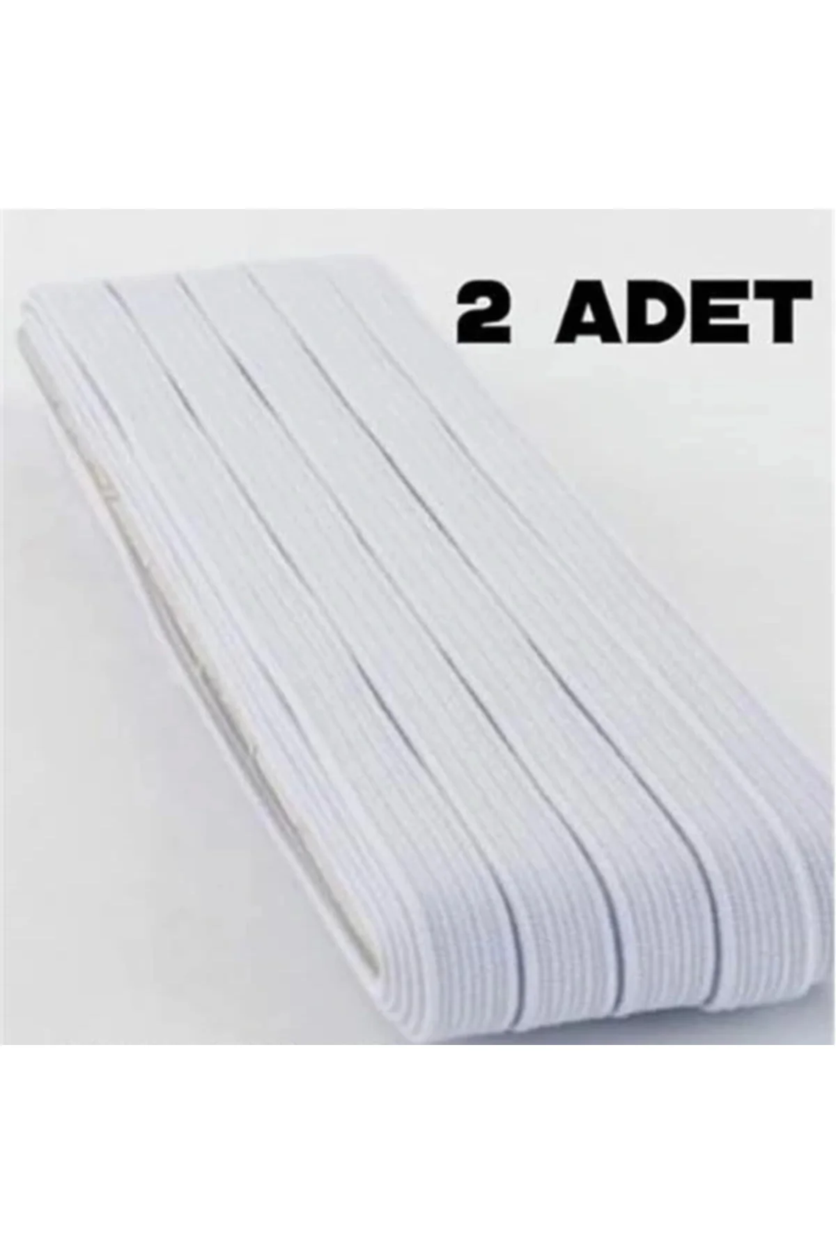 2 Adet 0.80 Cm Beyaz Bel Paça Don Lastiği Geniş Yassı Lastik 20 Metre
