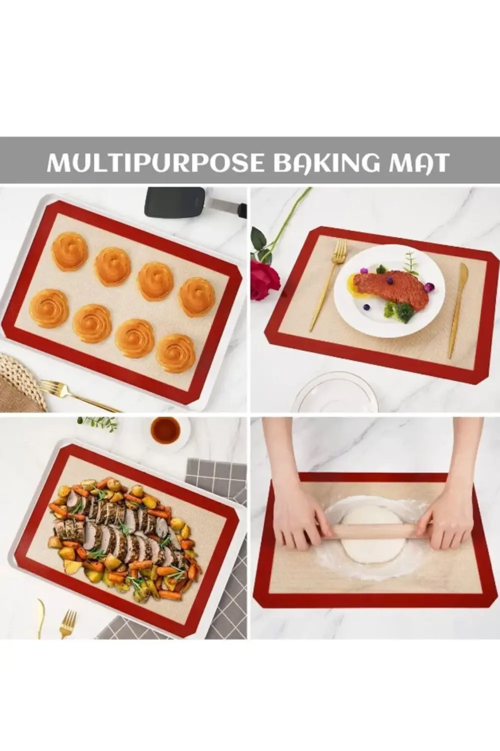 2 ADET 30x40 Fırınlanabilir Yıkanabilir Kendinden Yağlı Silikon P