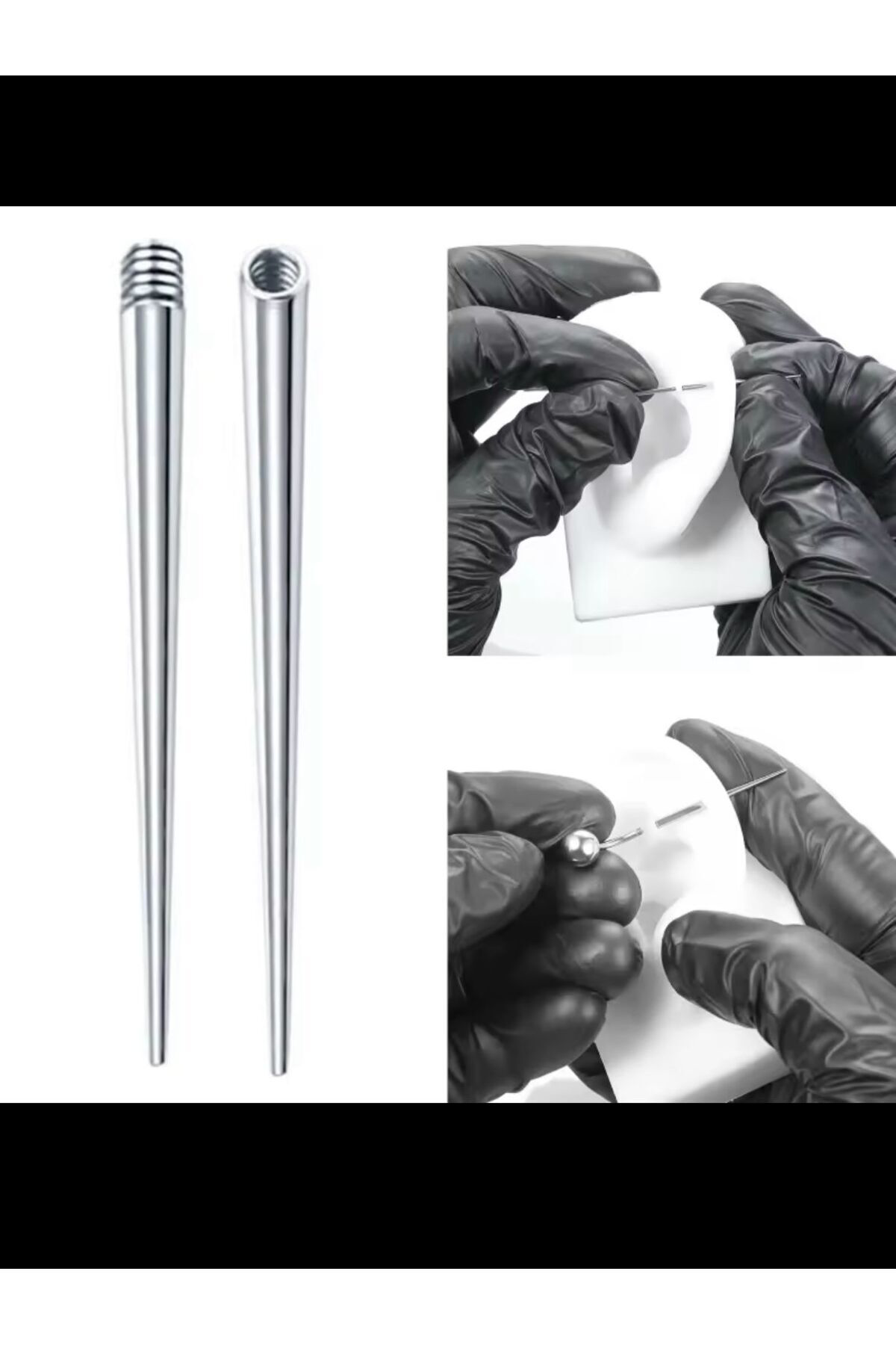 2 adet 316 l çelik göbek nipple dil piercingleri için kolay geçiş