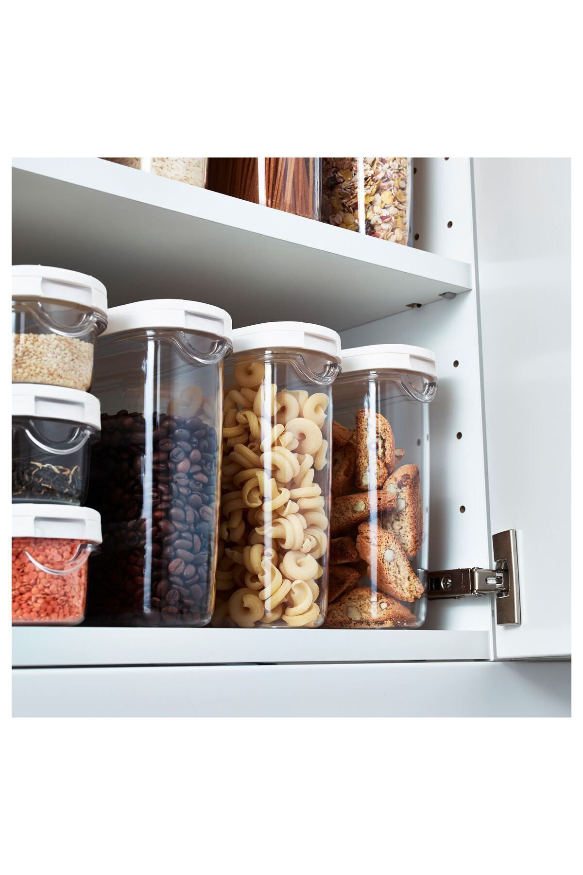 İkea 2 Adet 365 Kavanoz Erzak Saklama Kabi Beyaz 8X18 Cm 1,3 L