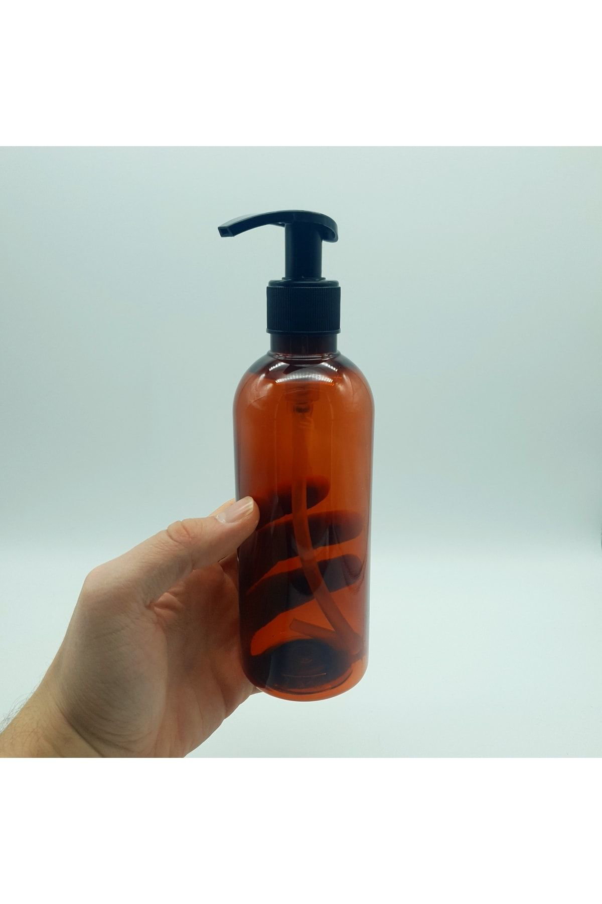 2 Adet 400 Cc Amber Pet Sabun-şampuan Şişesi