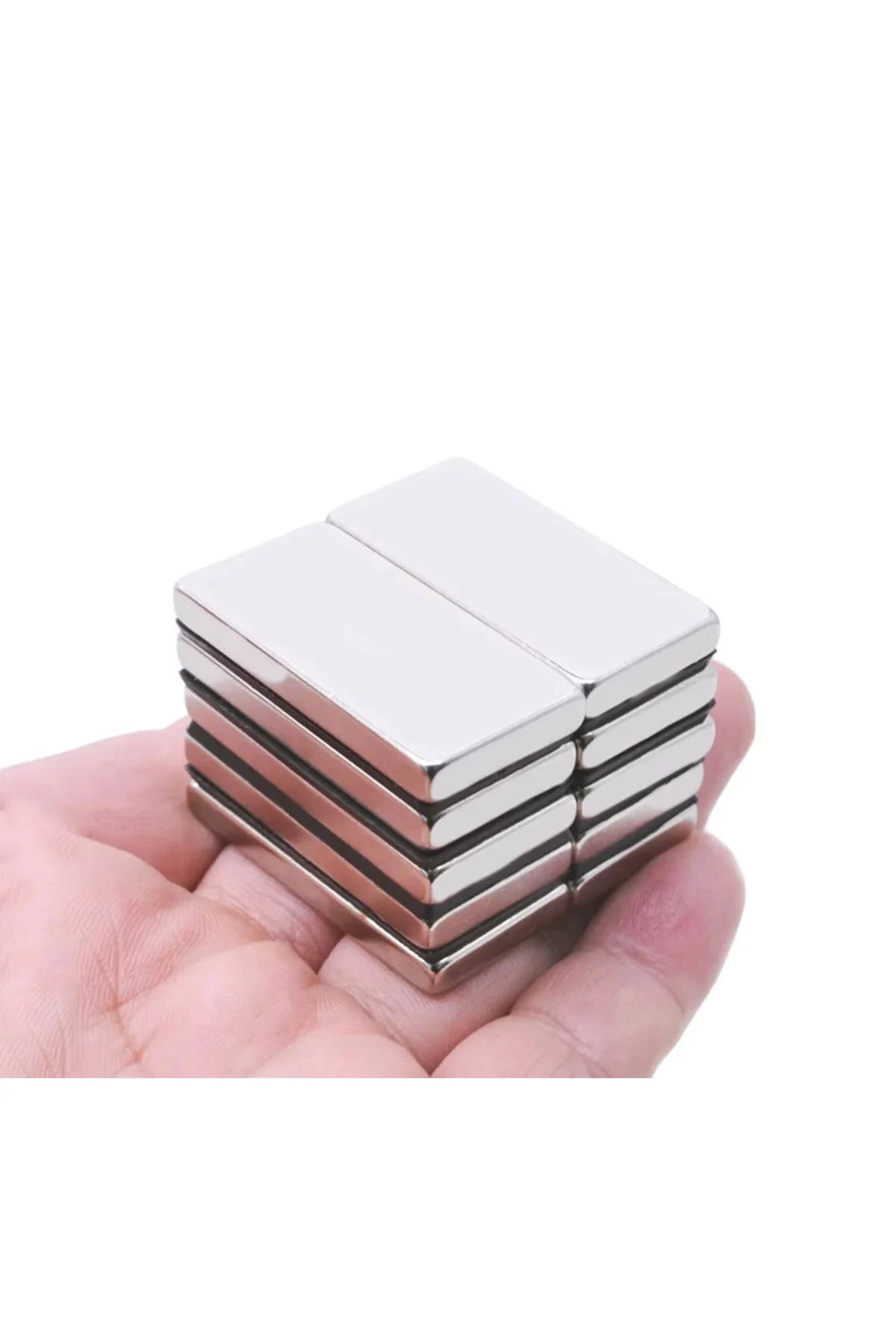 2 adet 40x20x5mm Neodyum Magnet Güçlü N35 Mıknatıs Köşeli Nikel K