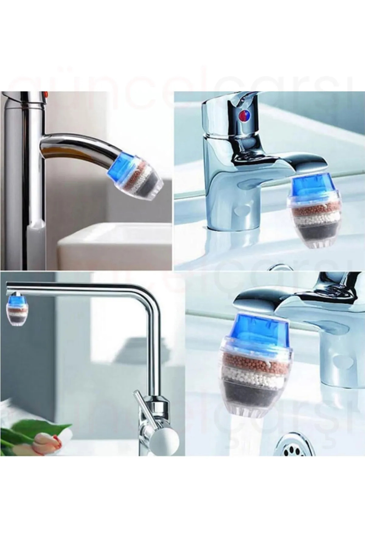 2 ADET - 5 Katmanlı Musluk Başlığı Aktif Karbon Su Arıtma Aparatı