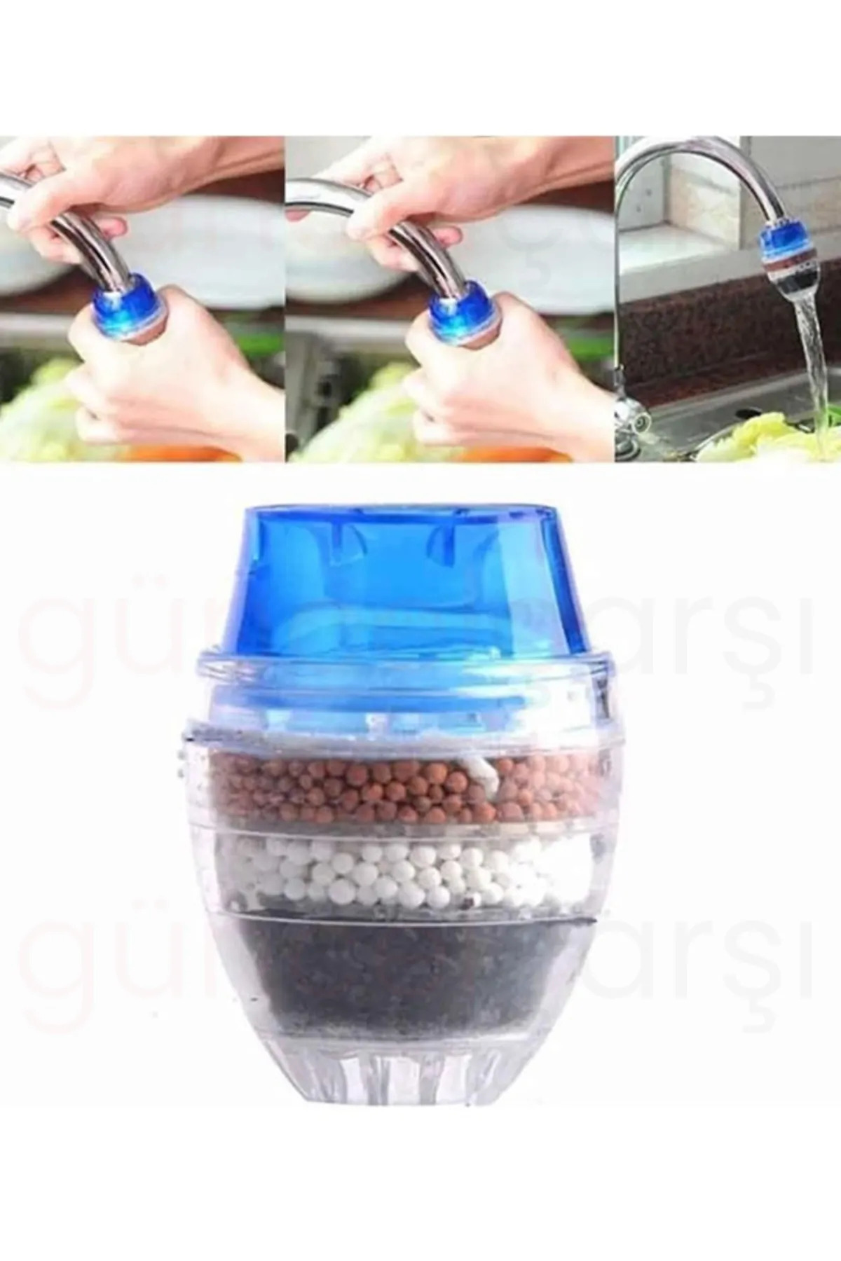 2 ADET - 5 Katmanlı Musluk Başlığı Aktif Karbon Su Arıtma Aparatı