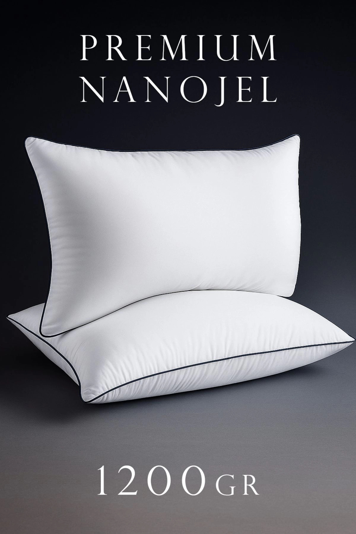 Rby 2 Adet 50X70cm Nano Jel Lüks Yastık | 1200Gr Anti-Alerjik Pamuklu