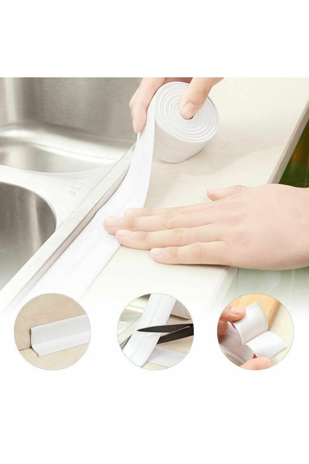 2 Adet 6.4 Metre Su Sızdırmaz Bant Mutfak Banyo Duvar Bandı