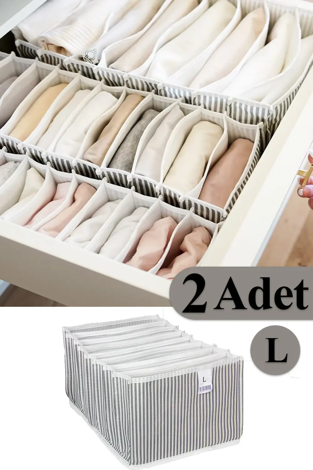 2 Adet Akordiyon Çekmece Ve Dolap Içi Düzenleyici Organizeri Larg