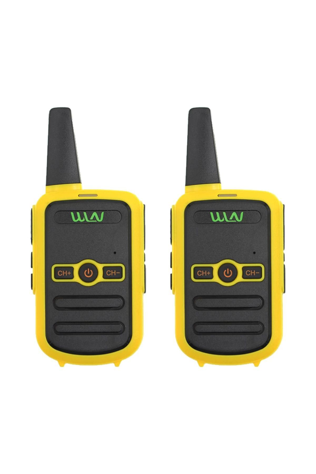 2 Adet Ayarsız Aç Kullan Pratik El Telsizi 16 Kanal Sarı Kasa Tel