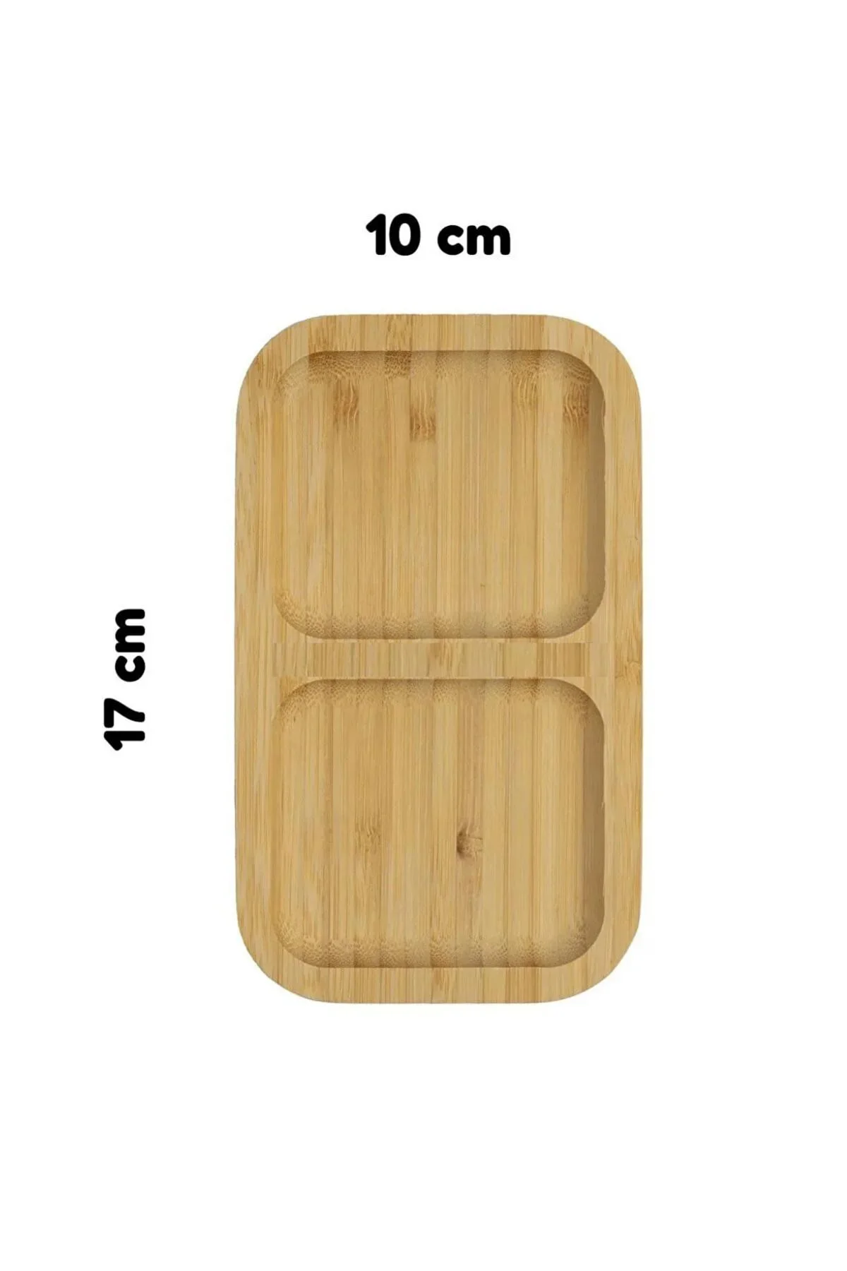 2 Adet Bambu 2 Bölmeli Çerezlik / Sunumluk / Yağdanlık Şişe Stand