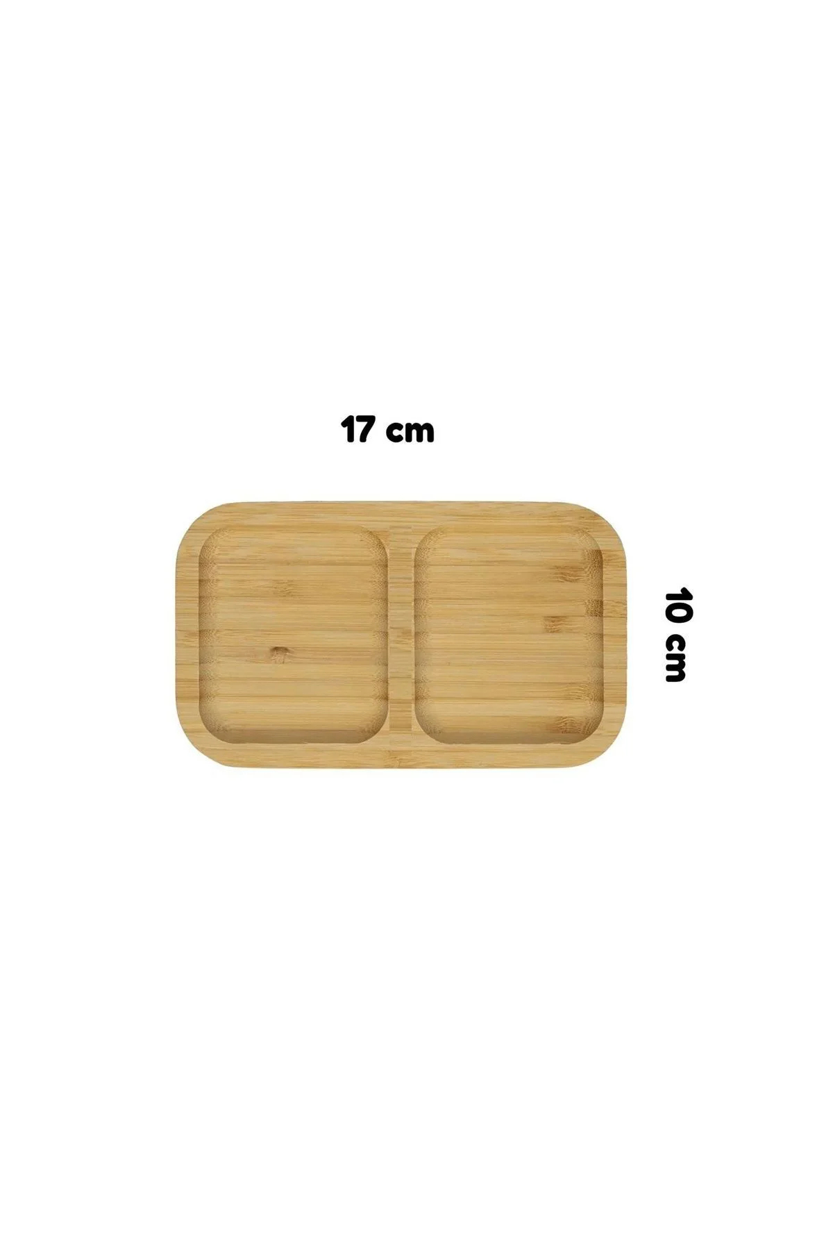 2 Adet Bambu 2 Bölmeli Çerezlik / Sunumluk / Yağdanlık Şişe Stand