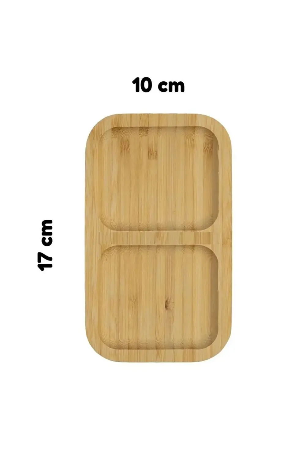 2 Adet Bambu 2 Bölmeli Çerezlik / Sunumluk / Yağdanlık Şişe Stand