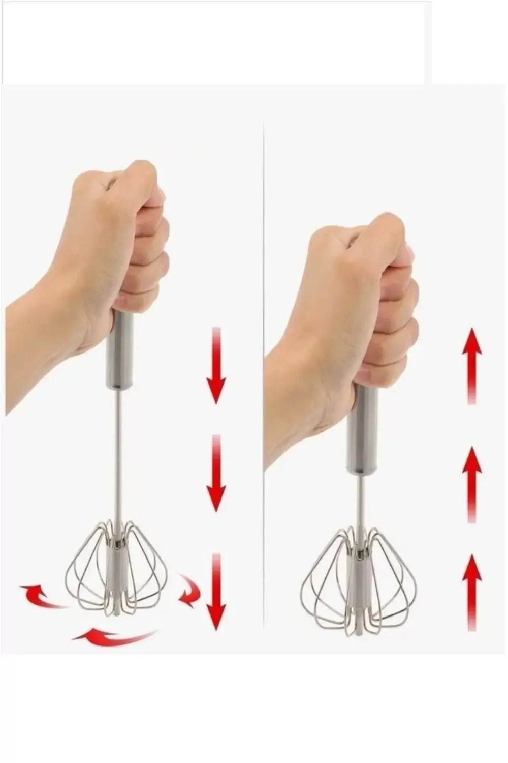 2 Adet Basmalı Otomatik Bas Çek Çırpıcı Pratik Mutfak Gereçleri P