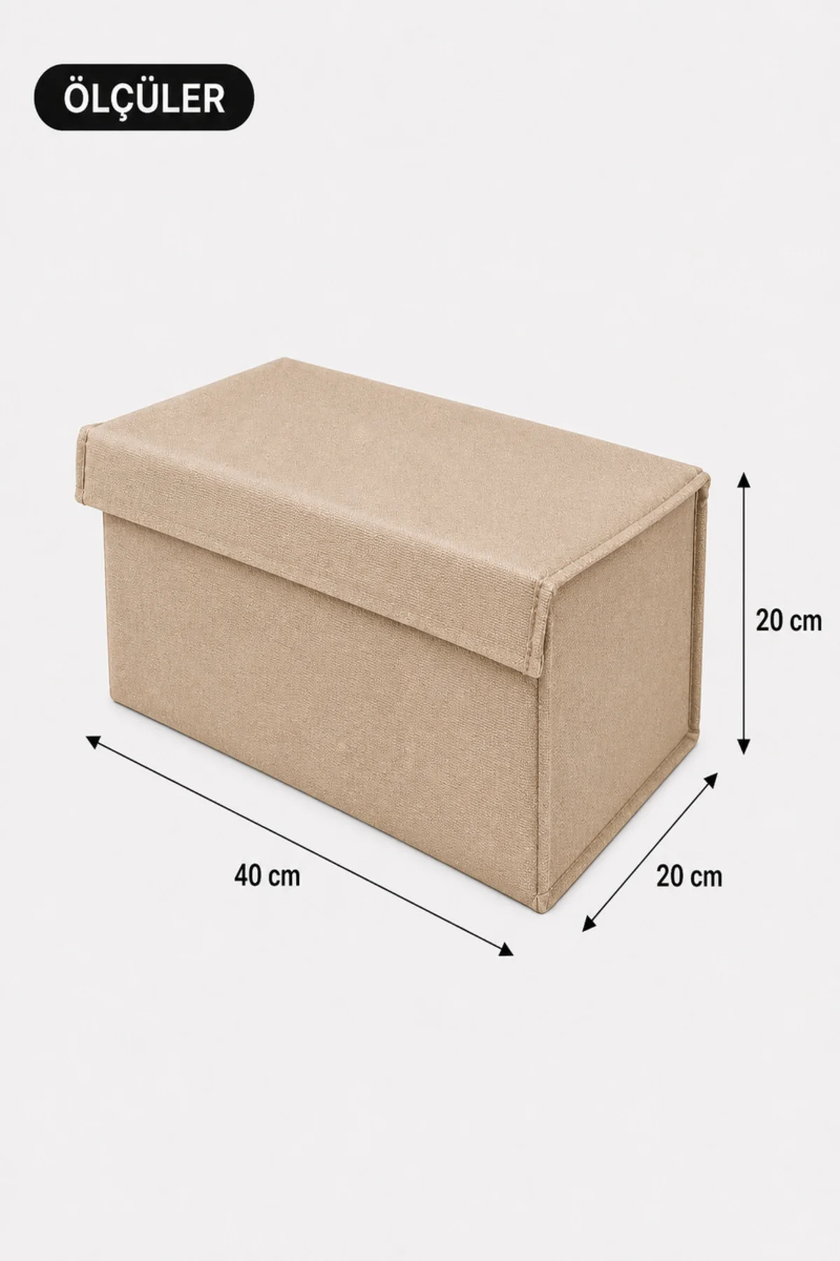 2 Adet Bej Kapaklı Dolap İçi Düzenleyici, Katlanabilir Kıyafet Saklama Kutusu, Raf Düzenleyici Organizer Large 40x20x20cm 2 Adet Bej Kapaklı Dolap İçi Düzenleyici, Katlanabilir Kıyafet Saklama Kutusu, Raf Düzenleyici Organizer Large 40x20x20cm