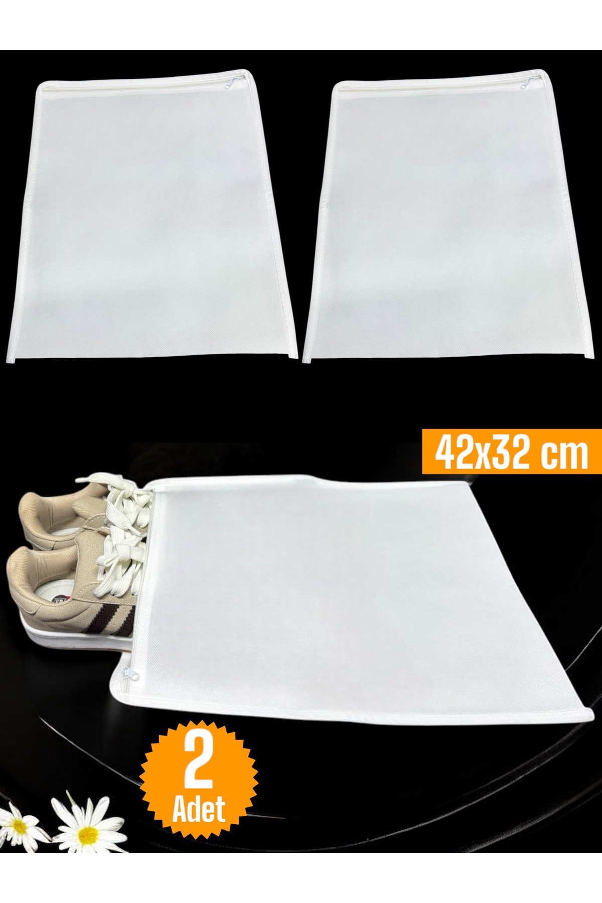 Balkan Room 2 Adet Beyaz Ayakkabı Saklama Çantası Seyahat Hurcu Çok Amaçlı Fe