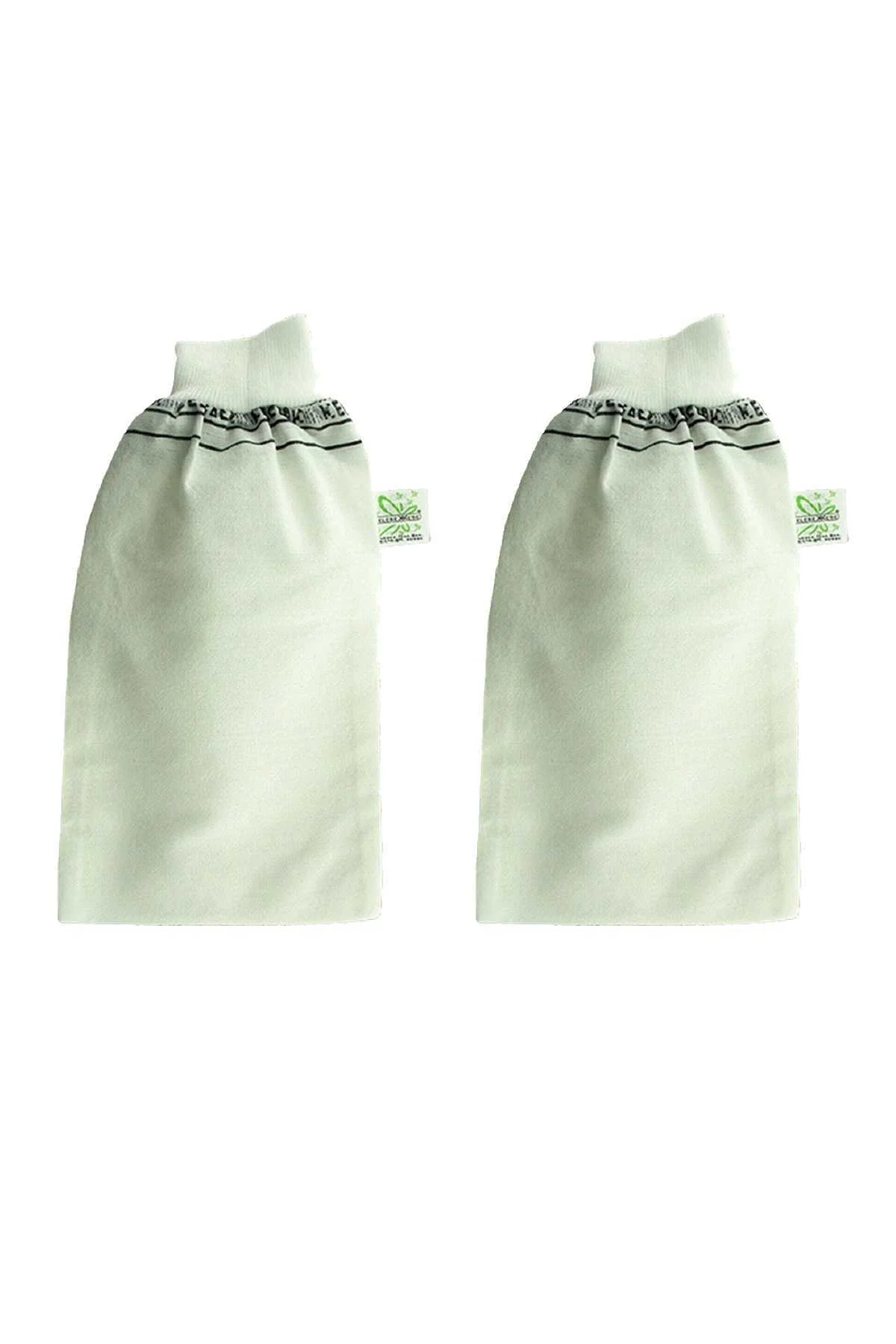 2 Adet Beyaz Banyo Hamam Kesesi Lastikli 25x17 Cm - KTJ4554-5333